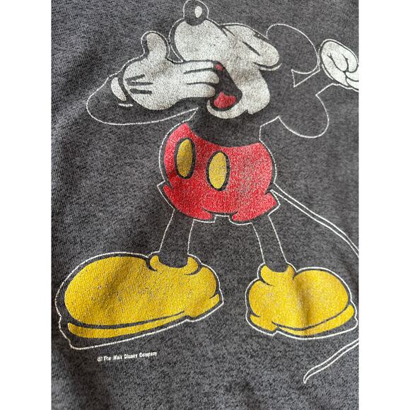 Vintage The Walt Disney Company Mickey Mouse Faded Black M/L Sleep Crewneck PJ’s - Picture 3 of 7